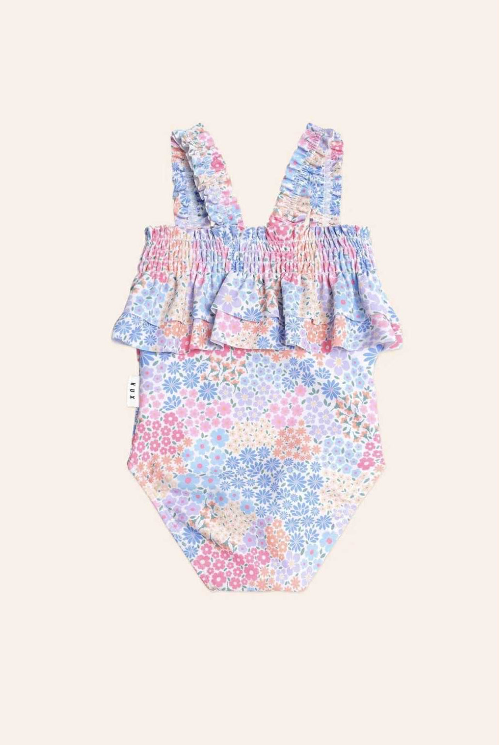 Shirred Swimsuit Floral Bloom