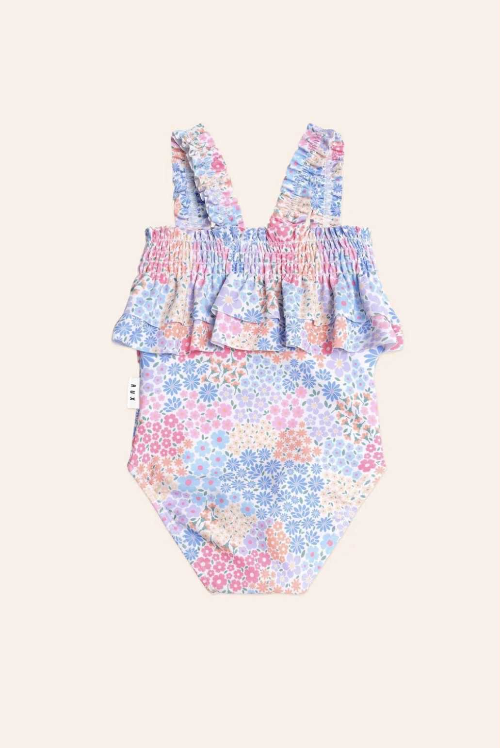 Shirred Swimsuit Floral Bloom