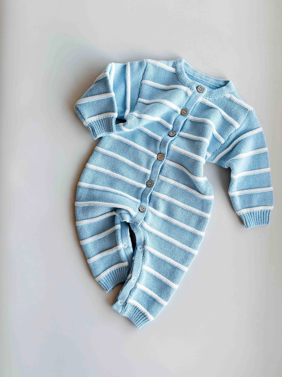 Raised Stripe Full Romper | Arctic