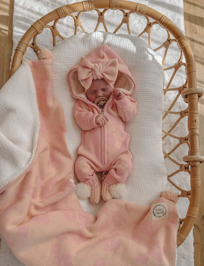 Coco Sherpa Hooded Romper - Sherbet