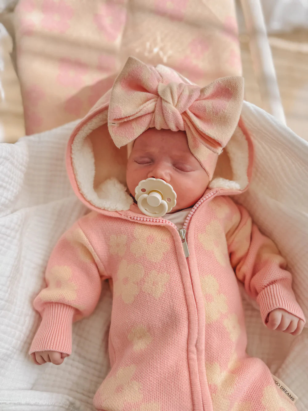 Coco Sherpa Hooded Romper - Sherbet