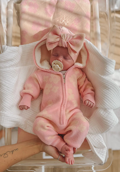 Coco Sherpa Hooded Romper - Sherbet