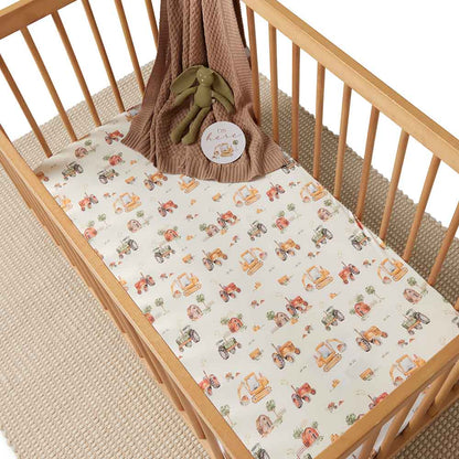 Diggers Organic Fitted Cot Sheet