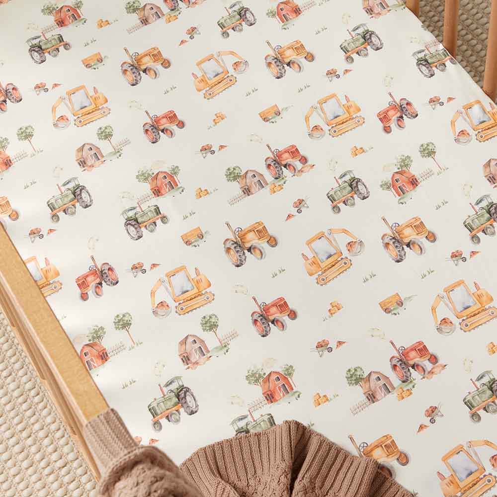 Diggers Organic Fitted Cot Sheet