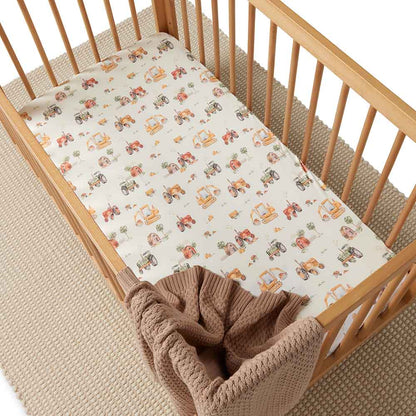 Diggers Organic Fitted Cot Sheet