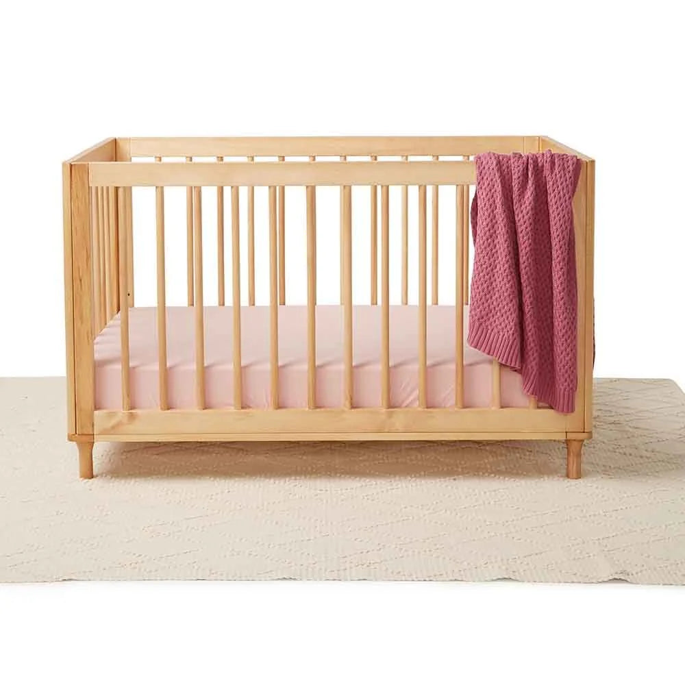 Lullaby Pink Organic Fitted Cot Sheet