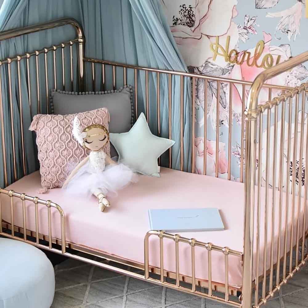 Lullaby Pink Organic Fitted Cot Sheet