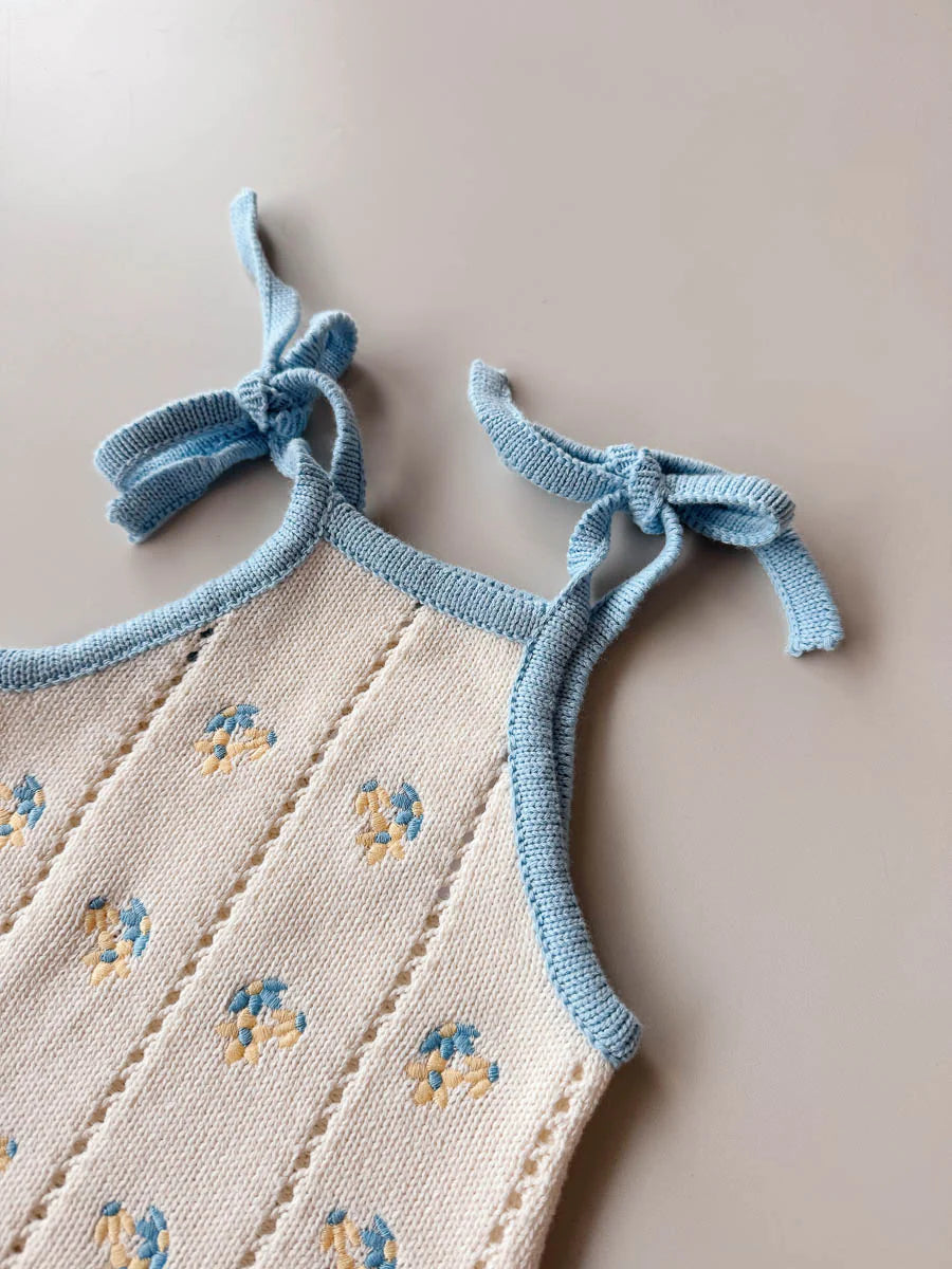Bloom Pointelle Tie Romper | Pansy