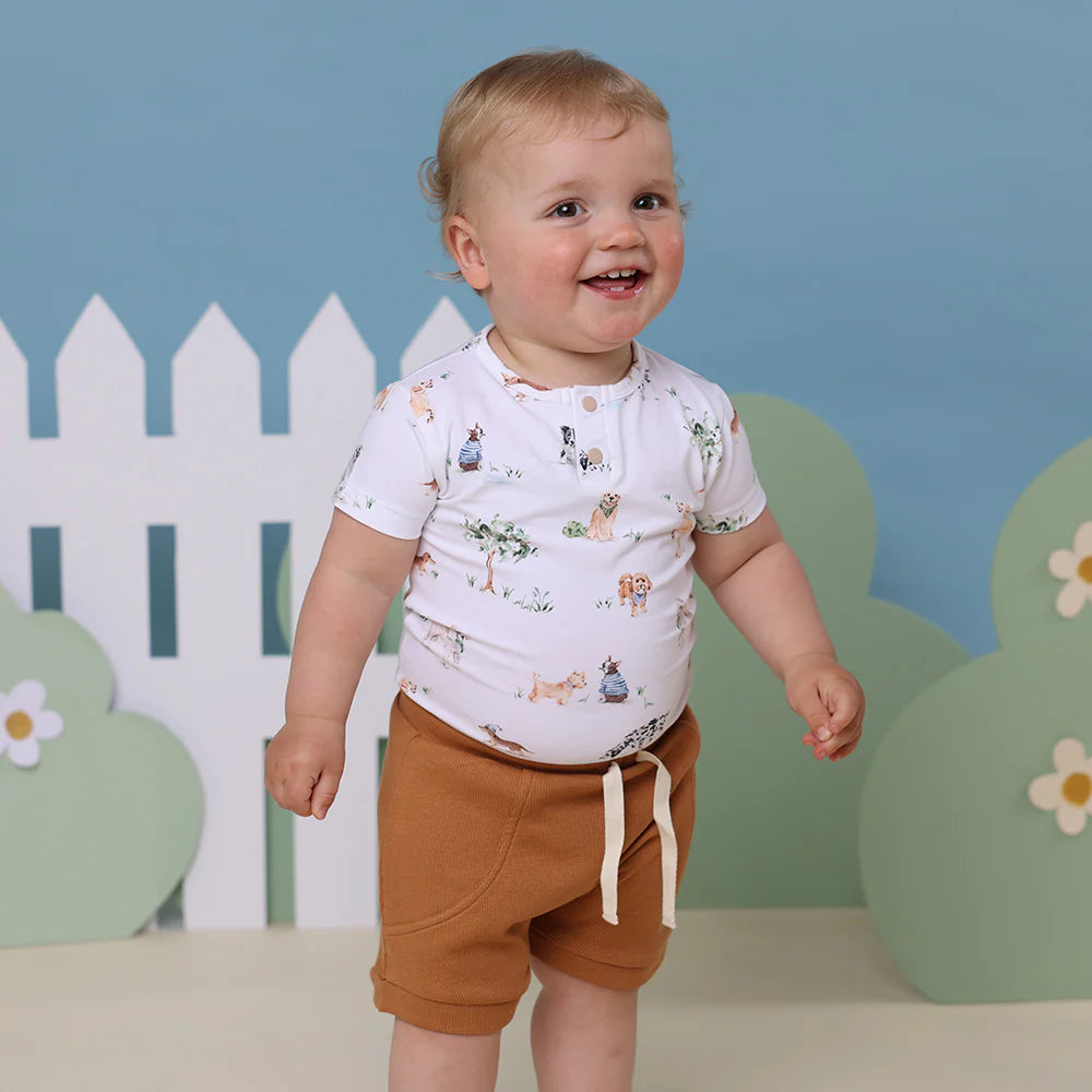 Dog Park Short Sleeve Organic Bodysuit