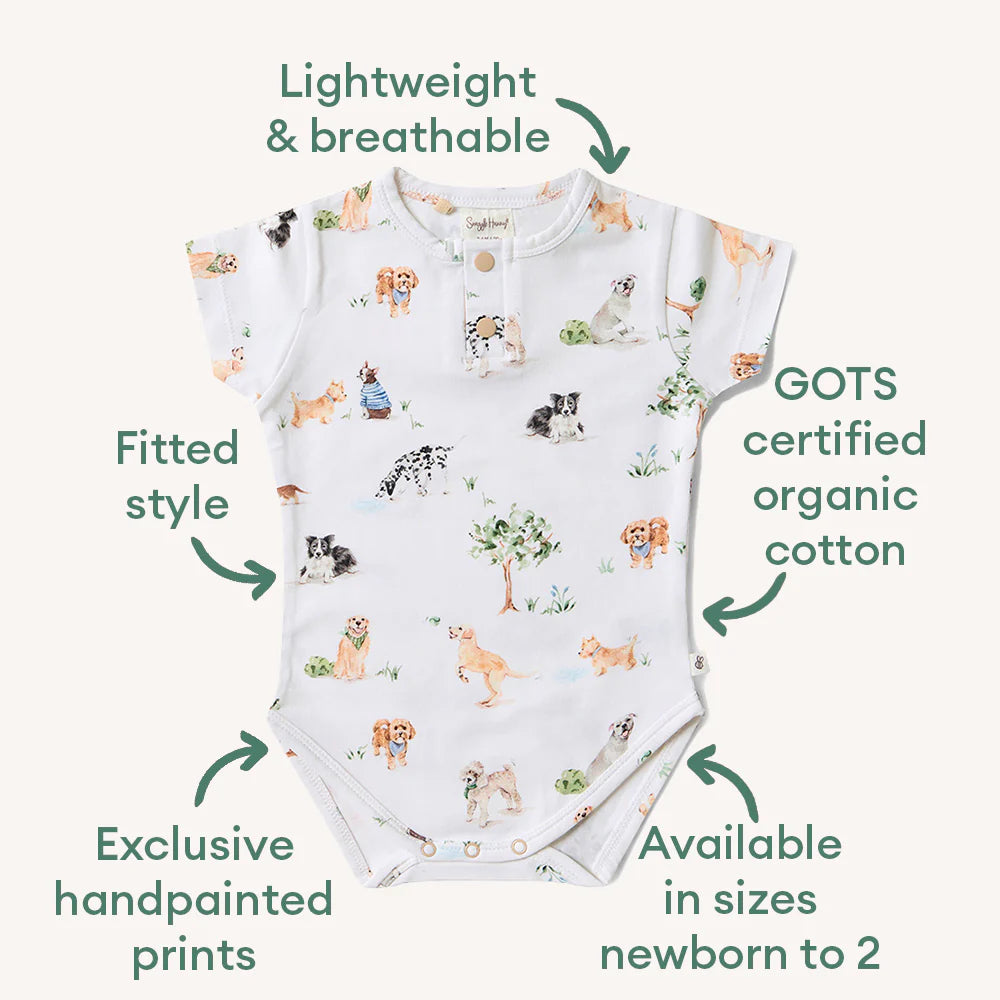 Dog Park Short Sleeve Organic Bodysuit