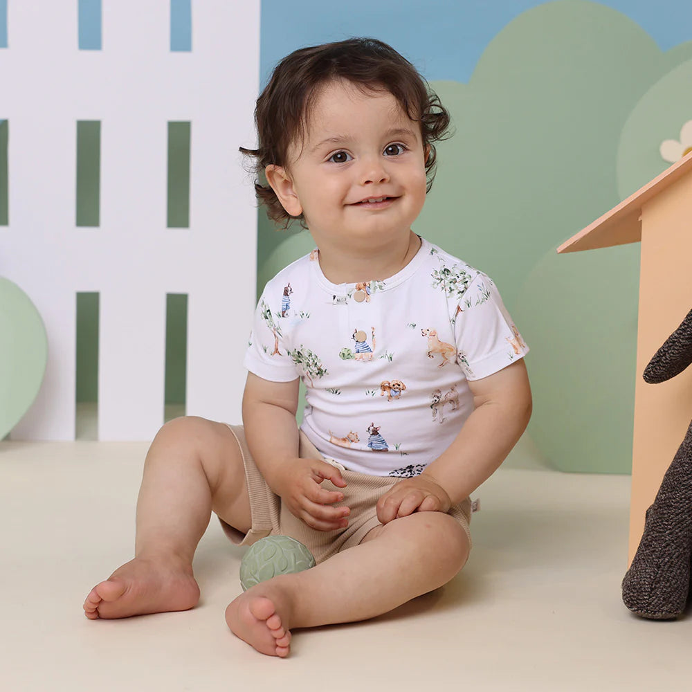 Dog Park Short Sleeve Organic Bodysuit