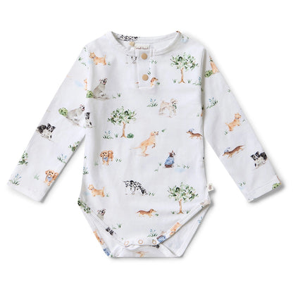 Dog Park Long Sleeve Organic Bodysuit