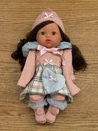Llorens Doll Outfit Plaid Dress with Heart bag