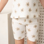 Ellie Embossed Shorts Cream Print