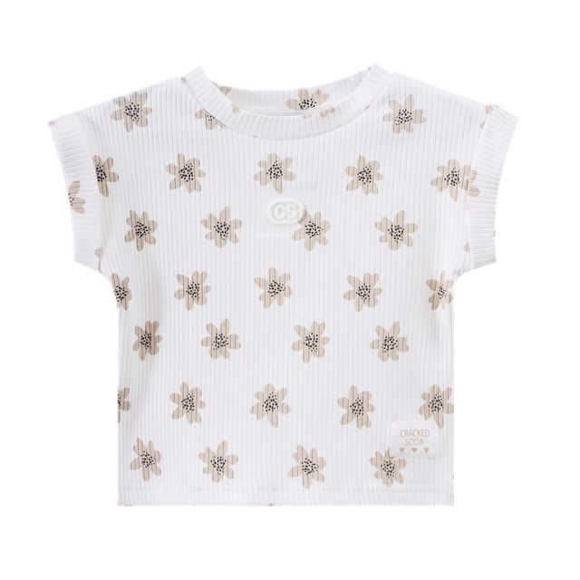 Ellie Embossed Tee Cream Print