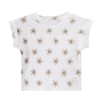 Ellie Embossed Tee Cream Print