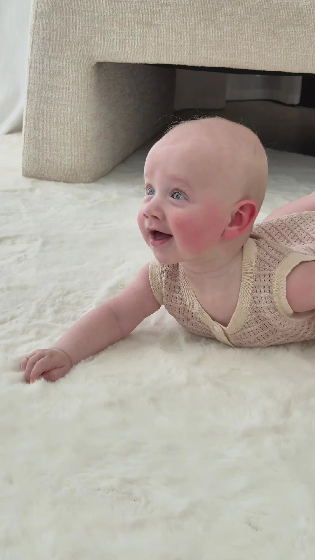 Breezy Knit Romper Biscotti