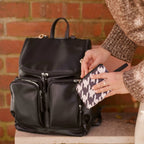Signature Nappy Backpack - Black Dimple Vegan Leather