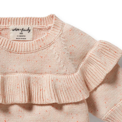 Fairy Floss Organic Knitted Ruffle Jumper