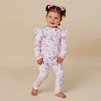Flamingos Organic Snugglesuit Convertible Romper with Frill