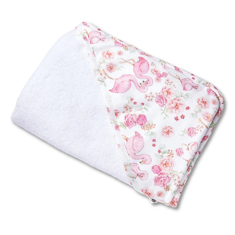 Flamingos Organic Hooded Baby Towel