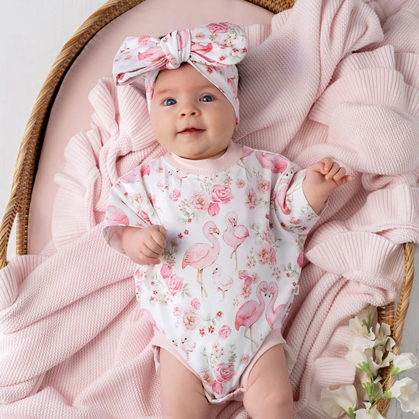 COMING SOON Flamingos Organic Oversized Romper