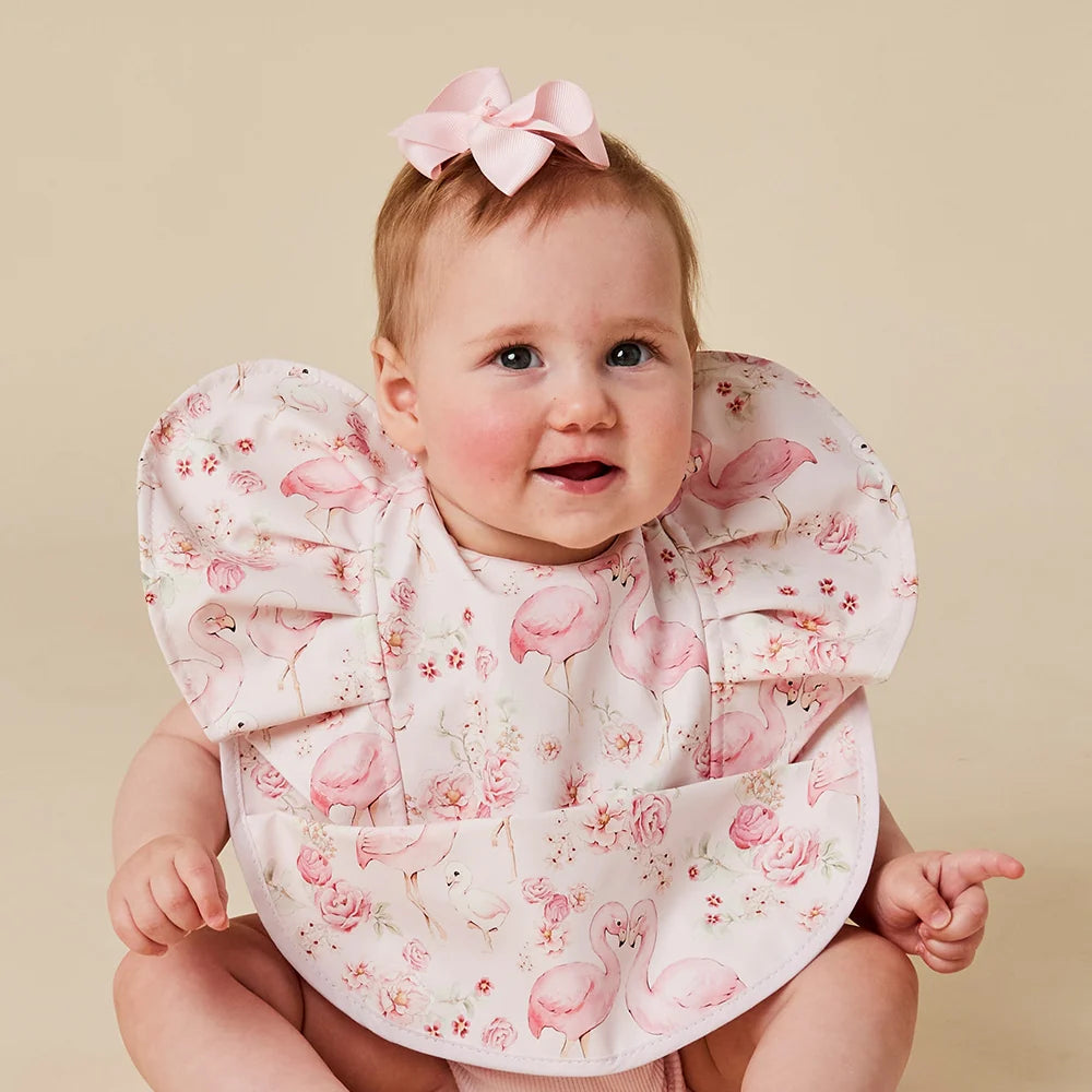 Flamingos Frill Snuggle Bib