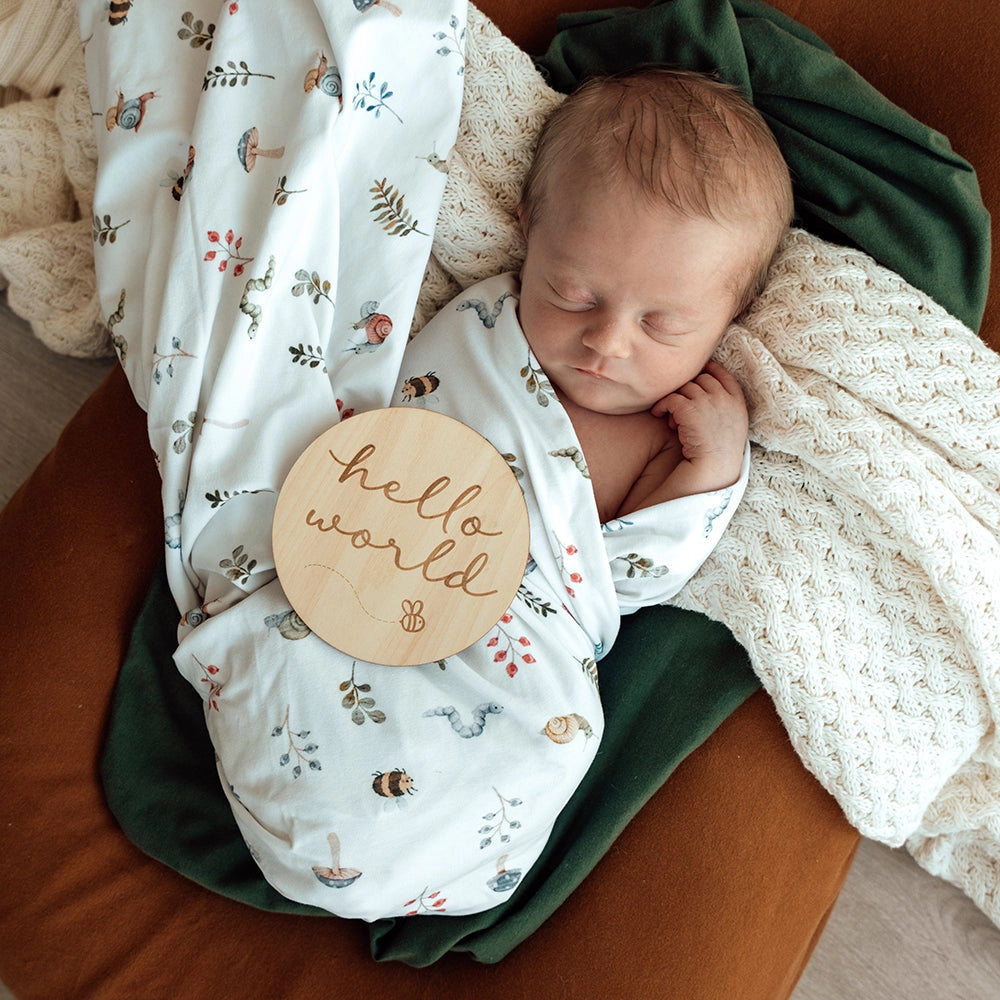 Garden Friends Organic Jersey Wrap & Beanie Set