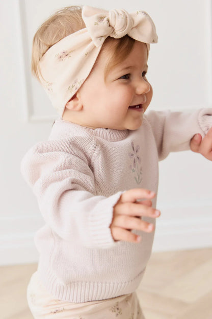 Organic Cotton Headband - Goldie Bouquet Pink Tint