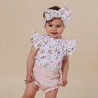 Gracie Short Sleeve Organic Bodysuit with Frill