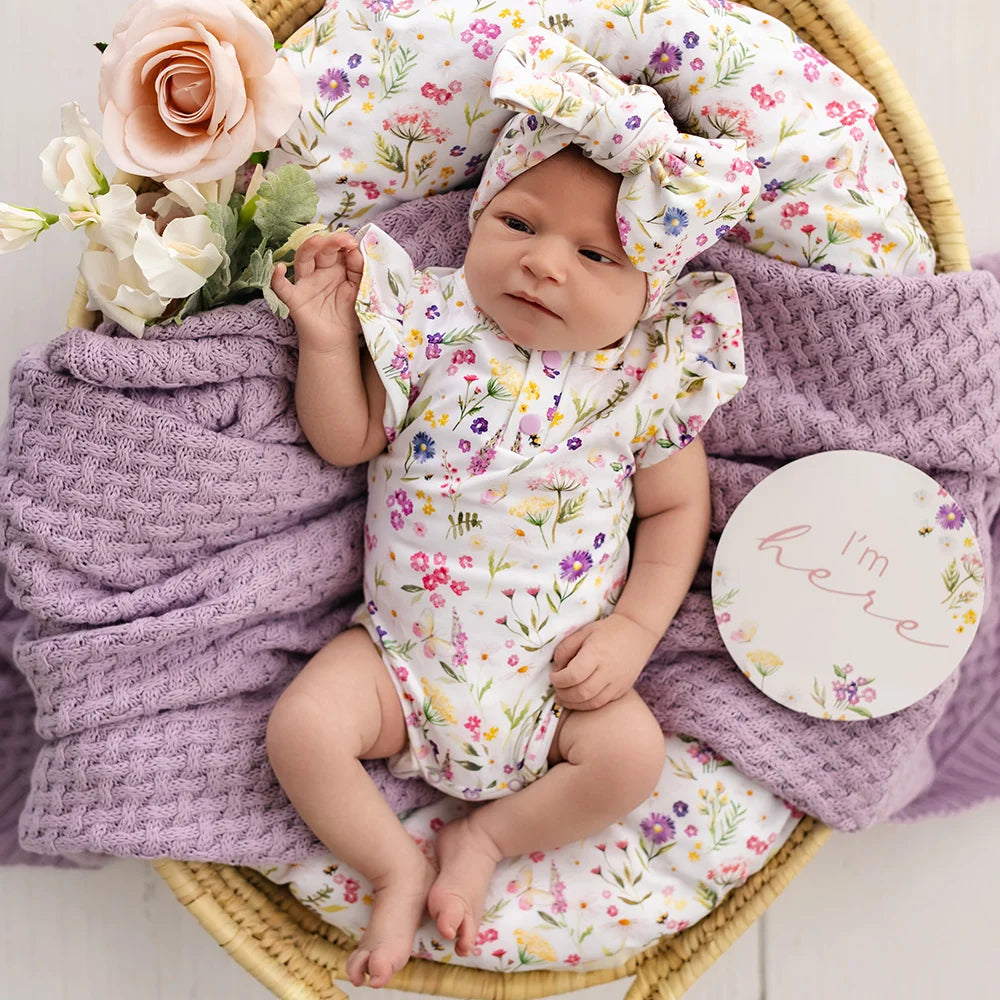 Gracie Short Sleeve Organic Bodysuit with Frill