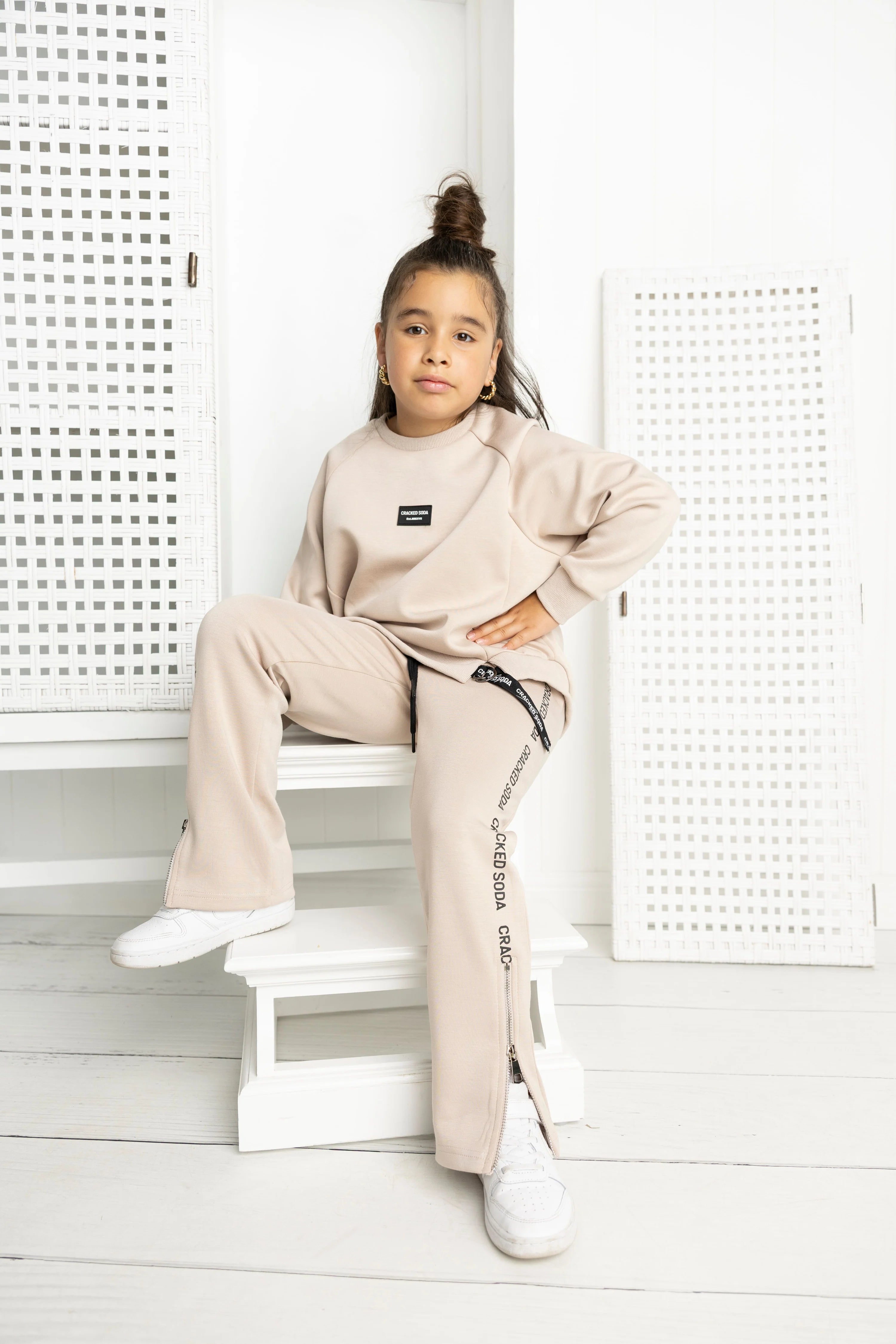 Harper Detail Pant With Zip - Sand