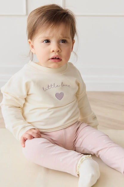 Organic Cotton Bobbie Sweatshirt - Parchment Little Love Violet