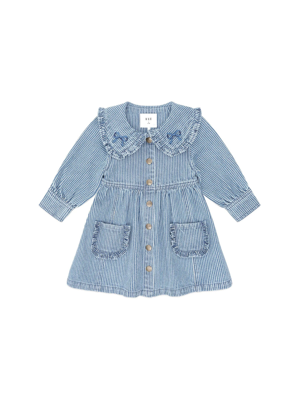 Vintage Bow Collar Denim Dress