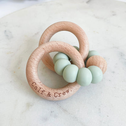 Wooden Silicone Ring Teether - Assorted