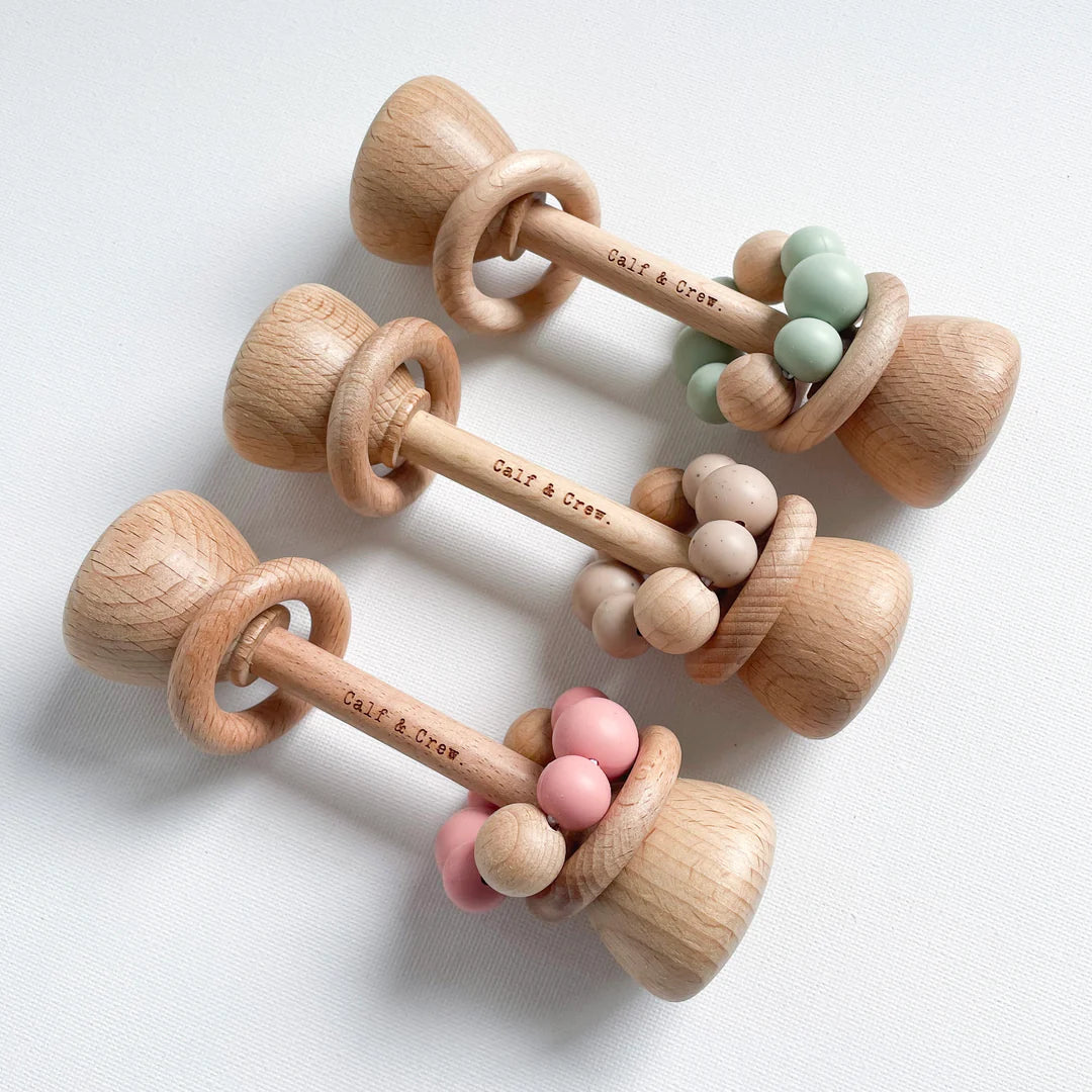 Wooden Silicone Rattle - Assorted – Little Heritage