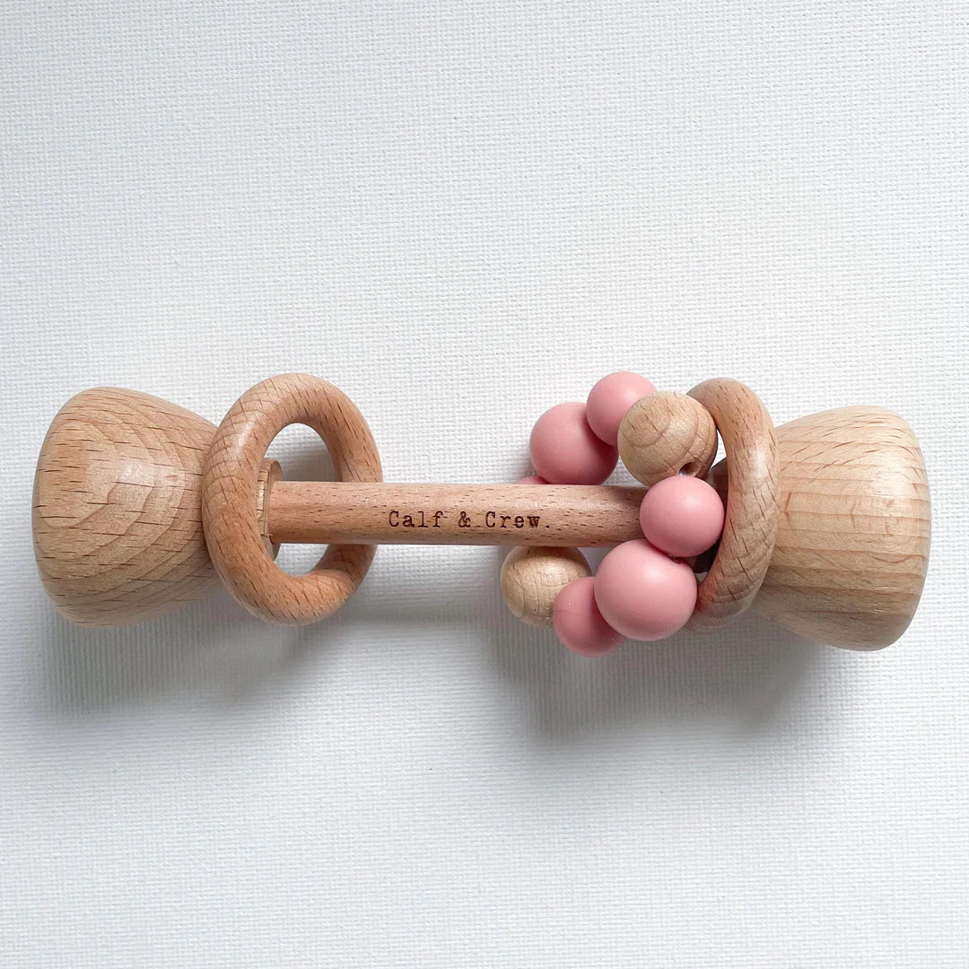 Wooden Silicone Rattle - Assorted