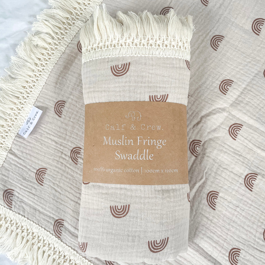 Organic Cotton Fringe Swaddle - Assorted