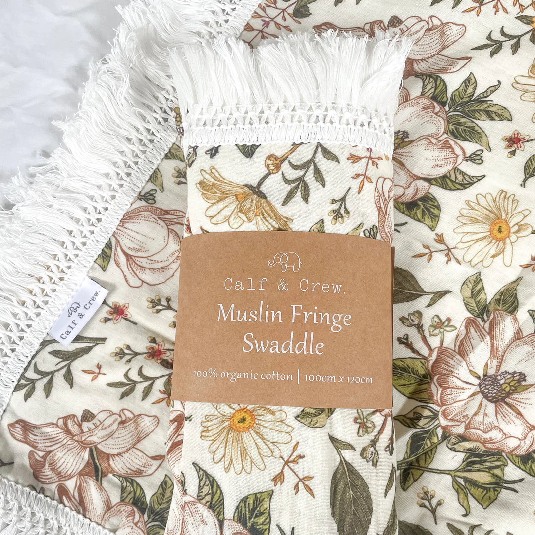 Organic Cotton Fringe Swaddle - Assorted