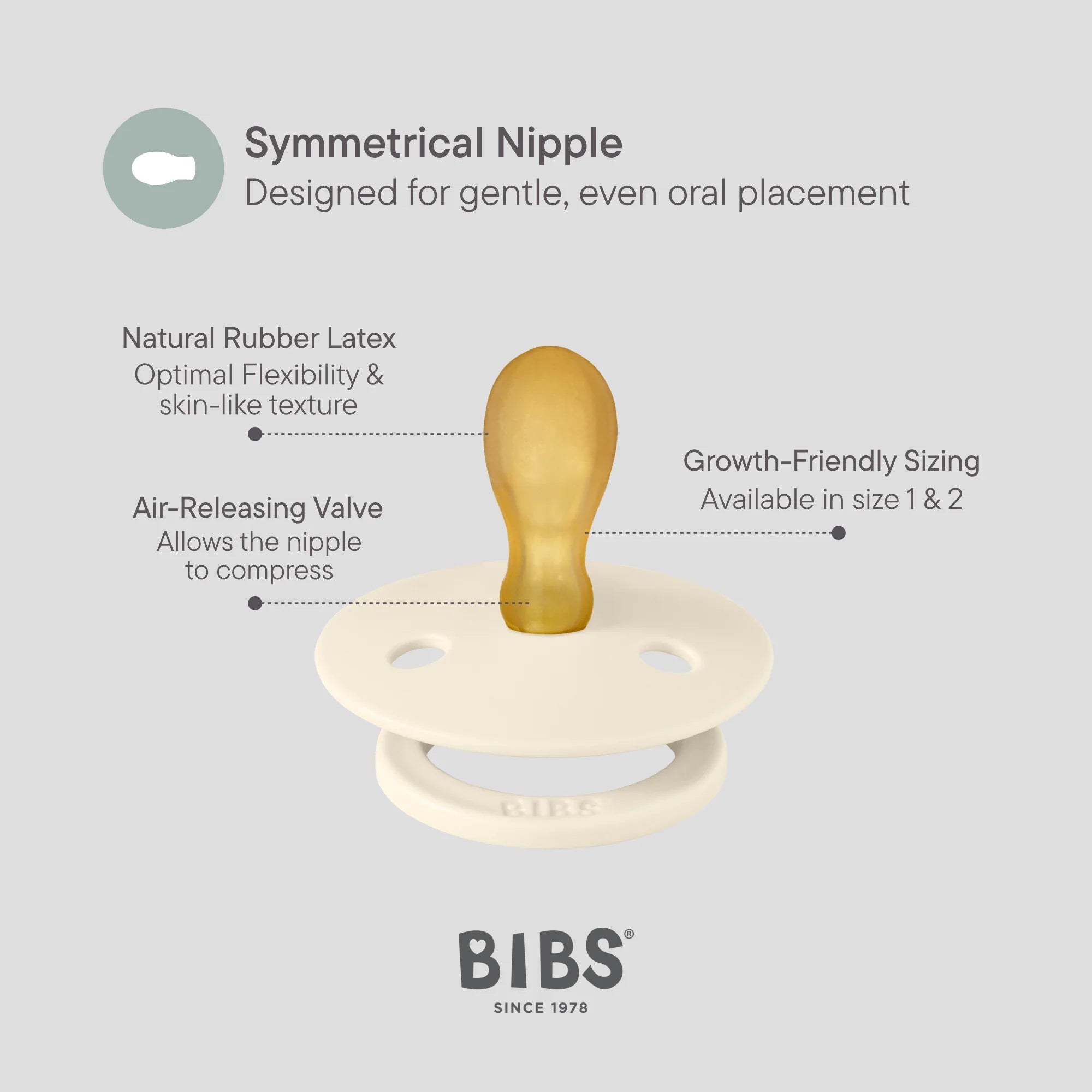 BIBS Ivory/Blush Symmetrical, Latex (2pk)