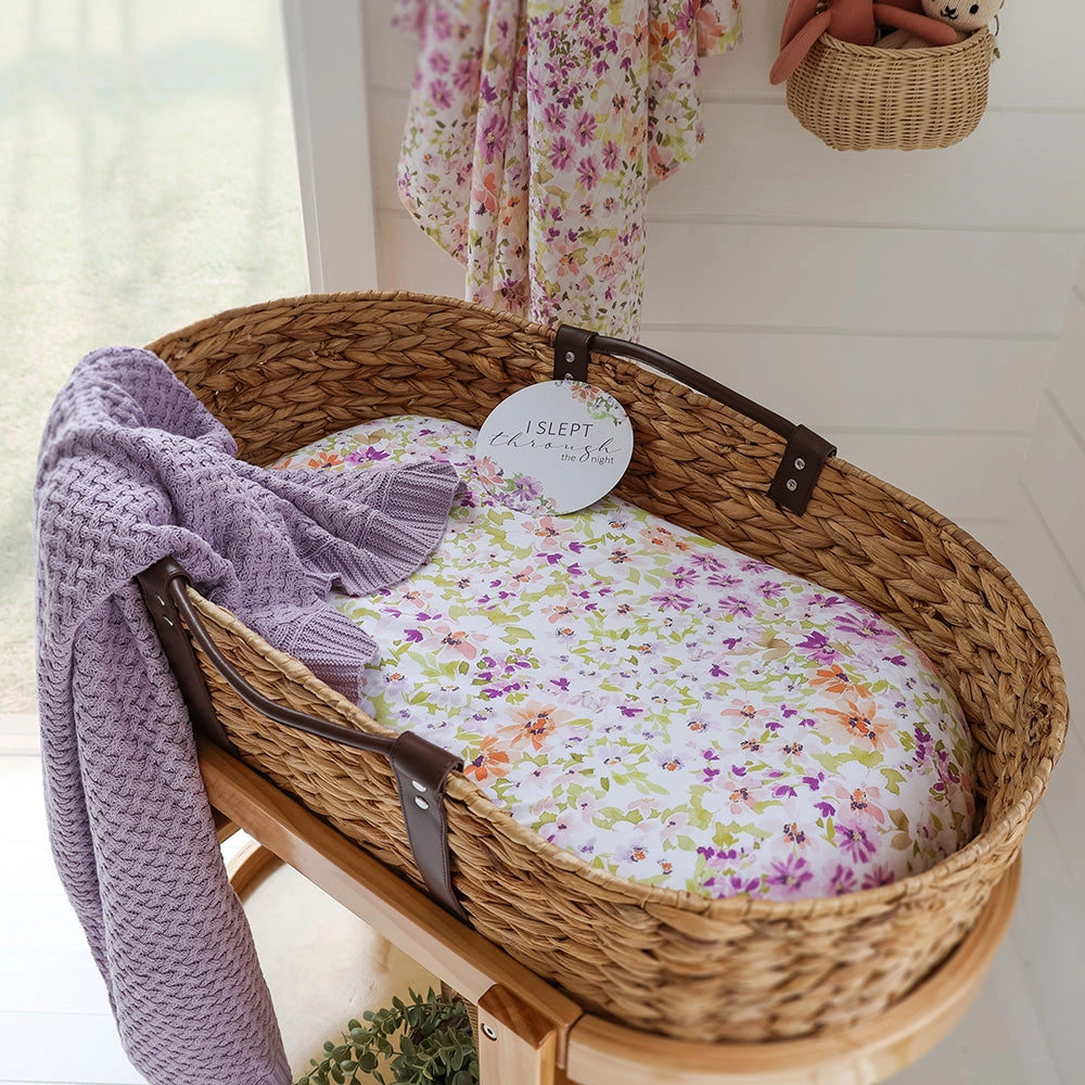 Lavender Diamond Knit Organic Baby Blanket