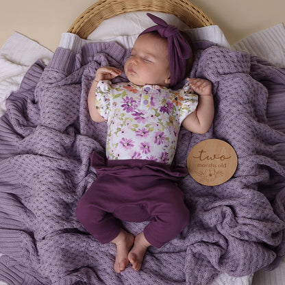 Lavender Diamond Knit Organic Baby Blanket