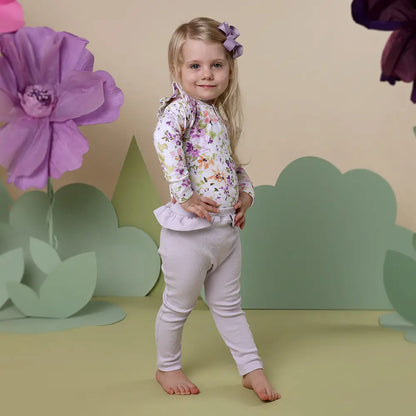 Lavender Organic Pants with Frill
