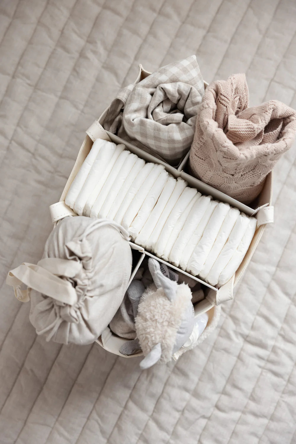 Nappy Caddy Luxe Range - Snow