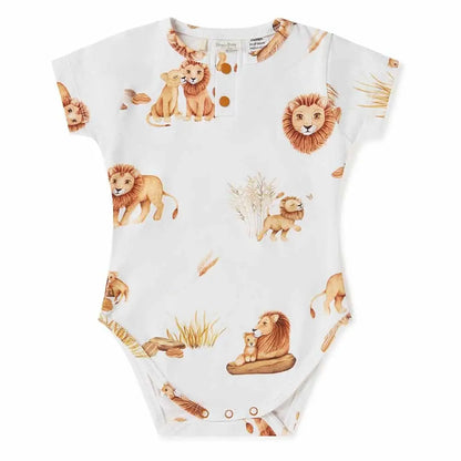 Lion Short Sleeve Organic Bodysuit