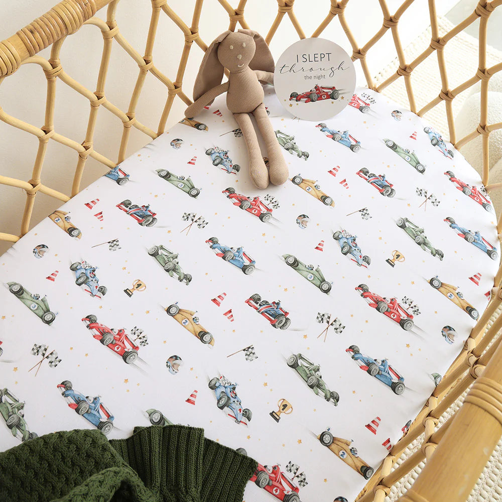 Little Racers Organic Bassinet Sheet / Change Pad Cover