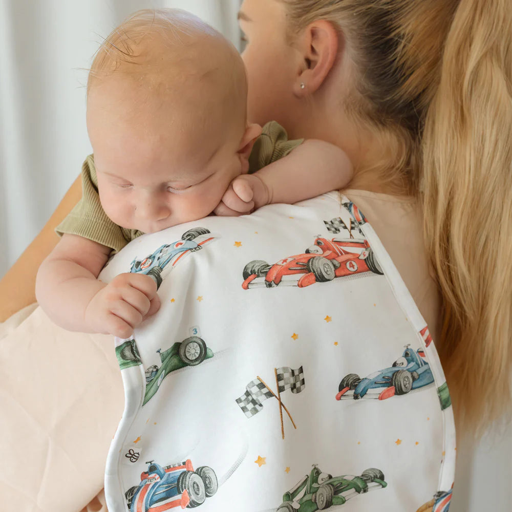 Little Racers Organic Cotton Burp Cloth