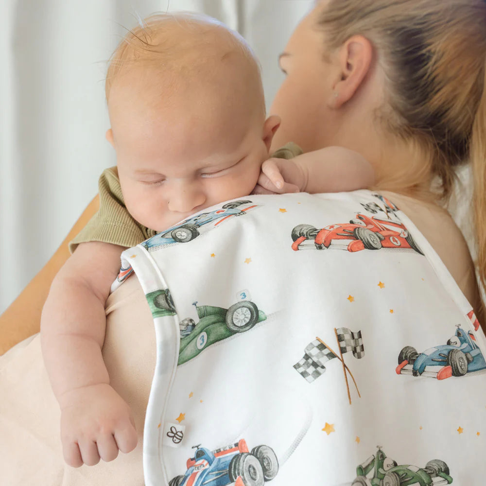 Little Racers Organic Cotton Burp Cloth