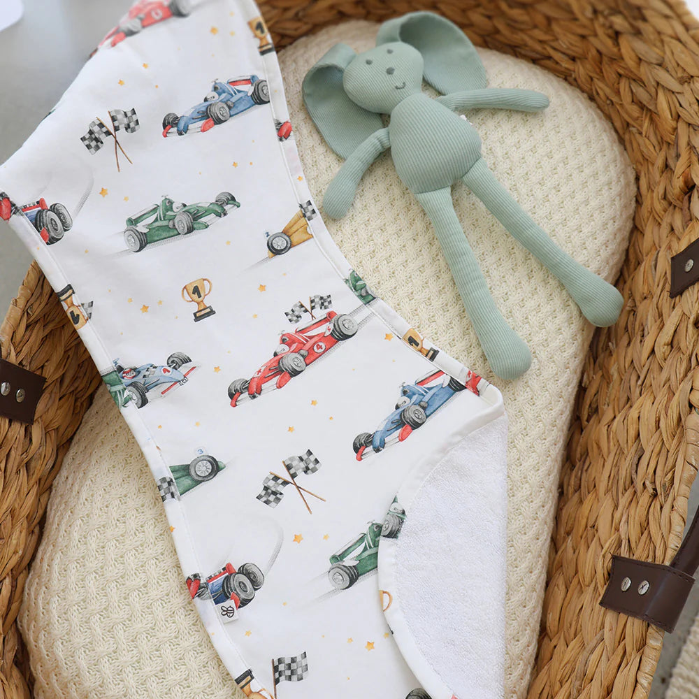 Little Racers Organic Cotton Burp Cloth