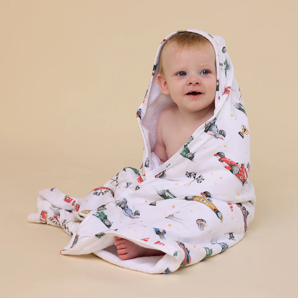 Little Racers Organic Hooded Baby Towel